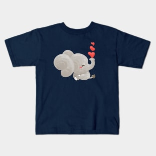 Elephant with Valentine Mood Kids T-Shirt